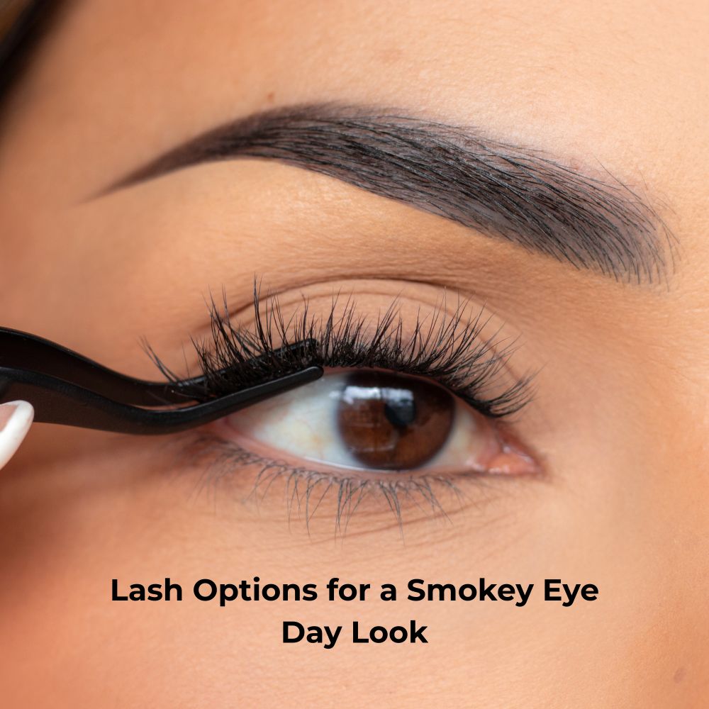 Lash options for a smokey eye day look.