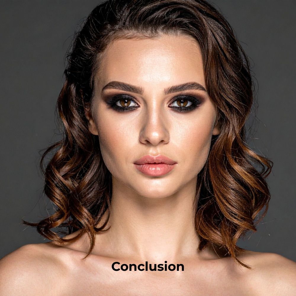 Smokey eye makeup look conclusion.