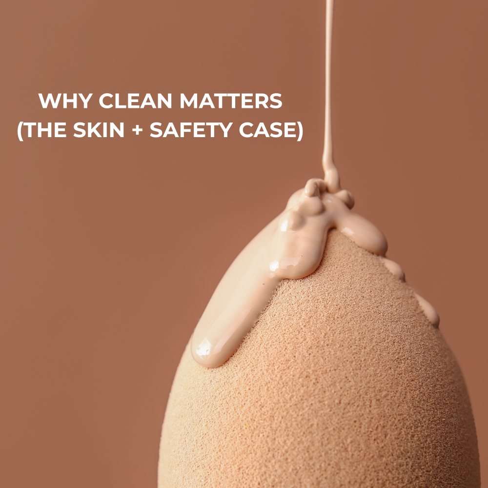 Makeup sponge with makeup on it