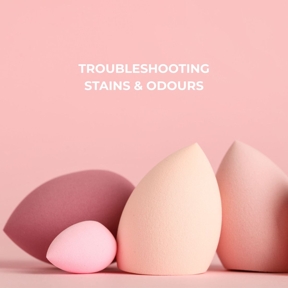 Pink background with pink makeup sponges