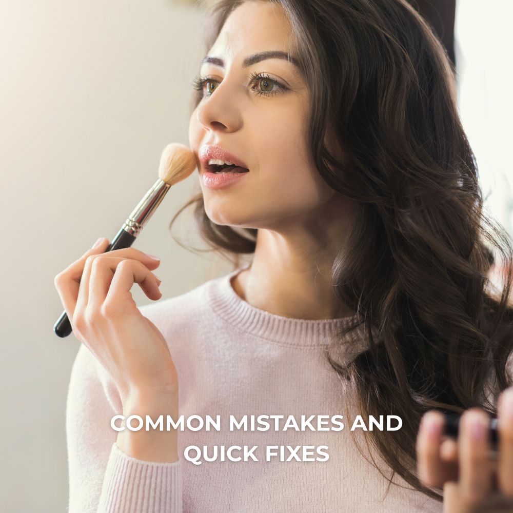 Lady applying makeup