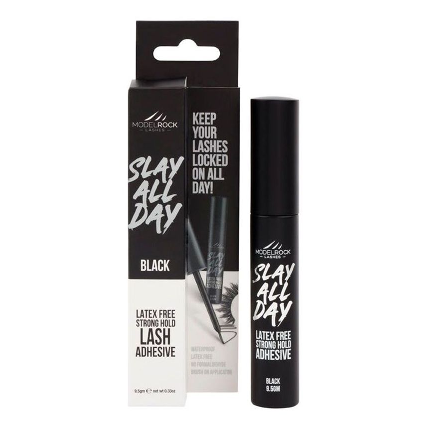 Try dark lash glue