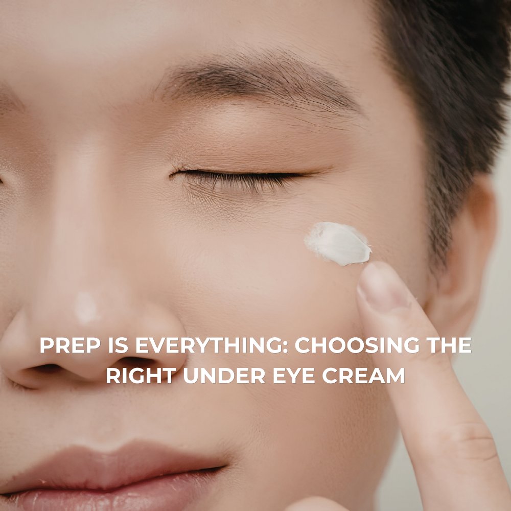 Lady applying cream to under her eye