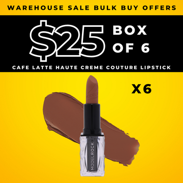 BULK BUY (6 Pack) - HAUTE CRÈME COUTURE Traditional Bullet Lipsticks - CAFE LATTE