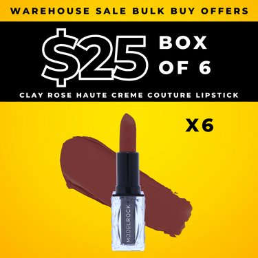 BULK BUY (6 Pack) - HAUTE CRÈME COUTURE Traditional Bullet Lipsticks - CLAY ROSE