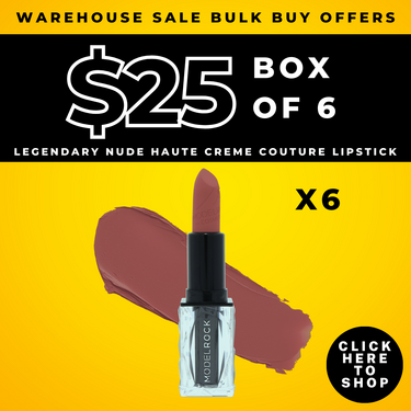 BULK BUY (6 Pack) - HAUTE CRÈME COUTURE Traditional Bullet Lipsticks - LEGENDARY NUDE