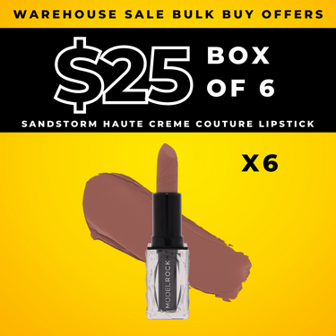 BULK BUY (6 Pack) - HAUTE CRÈME COUTURE Traditional Bullet Lipsticks - SANDSTORM