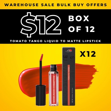 A - CLEARANCE - BULK BUY (12 Pack) - TOMATO TANGO - Liquid to Matte Lipstick