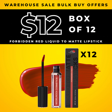 A - CLEARANCE - BULK BUY (12 Pack) - FORBIDDEN RED - Liquid to Matte Lipstick