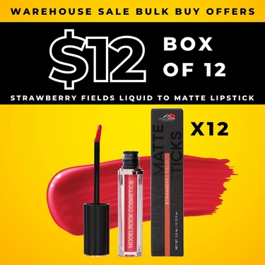 A - CLEARANCE - BULK BUY (12 Pack) - STRAWBERRY FIELDS - Liquid to Matte Lipstick