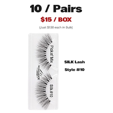 BULK BUY (10 pairs) - Pick 'n' Mix Lash - SILK Style #10 - (Factory Seconds)