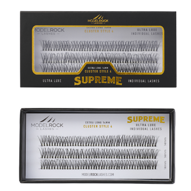 Ultra Luxe 'SUPREME' Individual Lashes - 'EXTRA LONG' 14mm Cluster Style #4