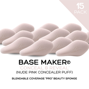 Base Maker® Beauty Sponges - 'Concealer Puff' (NUDE PINK) - 15 BULK PACK