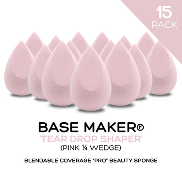 Base Maker® Beauty Sponge - 'Tear Drop Shaper' (Pink Wedge) - 15 BULK PACK