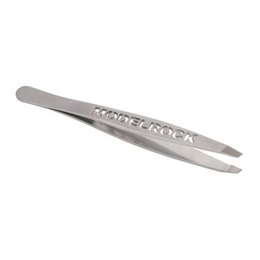 Tweezer Slanted Premium - 'MODELROCK LOGO' - Stainless Steel