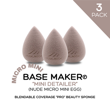 PRO 3pk - Base Maker® Beauty Sponge - 'MINI DETAILER' (NUDE Micro-Mini Egg) 