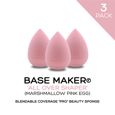 PRO 3PK - Base Maker® Beauty Sponge -'ALL OVER SHAPER' (Marshmallow Pink Egg)