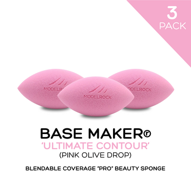 PRO 3PK - Base Maker® Beauty Blender - 'ULTIMATE CONTOUR' (Pink Olive Drop)