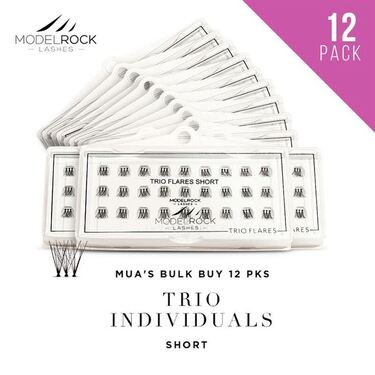 BULK BUY 12 PKS - TRIO Flares Individual Lashes *SHORT 8mm*