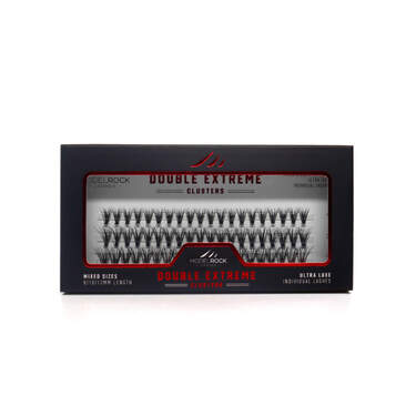 Ultra Luxe Individual Lashes - 'MIXED LENGTHS' - *DOUBLE EXTREME* - 40 / Hairs - 8mm / 10mm / 12mm - 60 Clusters / Pk