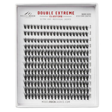 **BULK TRAY** Ultra Luxe - *DOUBLE EXTREME* - 'MIXED LENGTHS' 8mm / 10mm / 12mm - 40 hairs - 240 Clusters / Pk