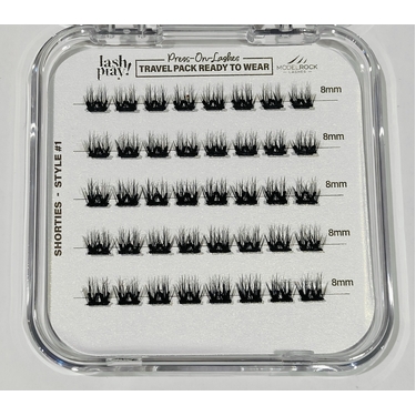 READY to WEAR Pre-Glued Cluster Lashes TRAVEL EDITION - Style #1 SHORTIES - 40pk - SHORT 8mm Clusters