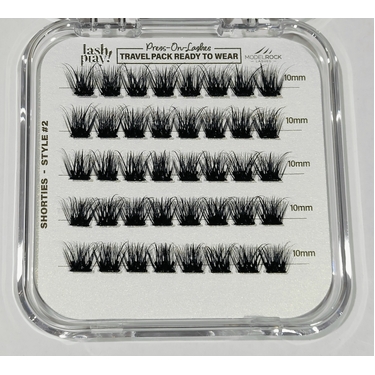 READY to WEAR Pre-Glued Cluster Lashes TRAVEL EDITION - Style #2 SHORTIES - 40pk - MEDIUM 10mm Clusters
