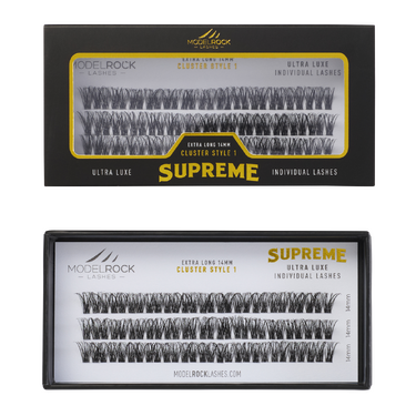 Ultra Luxe 'SUPREME' Individual Lashes - 'EXTRA LONG' 14mm Cluster Style #1