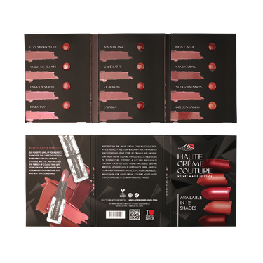 HAUTE CRÈME COUTURE Velvet Matte Lipsticks  -  12-Shade Try-Me Colour Booklet