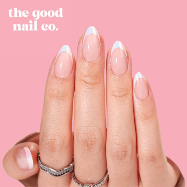 THE GOOD NAIL CO - Press-On Gel Nail Kit - 'CHROME TIP FRENCHIE' - Short Almond
