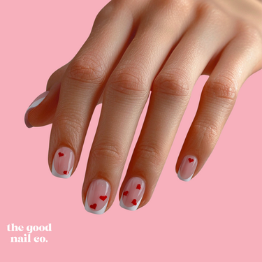 THE GOOD NAIL CO - Press-On Gel Nail Kit - FRENCHIE LOVE - Short Square