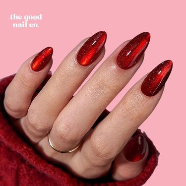 THE GOOD NAIL CO - Press-On Gel Nail Kit - RUBY SPARKLE - Medium Almond