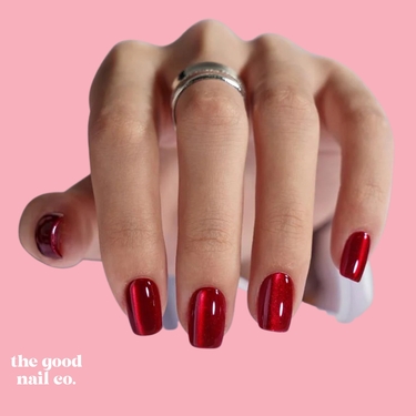 THE GOOD NAIL CO - Press-On Gel Nail Kit - RED LAVA - Short Square