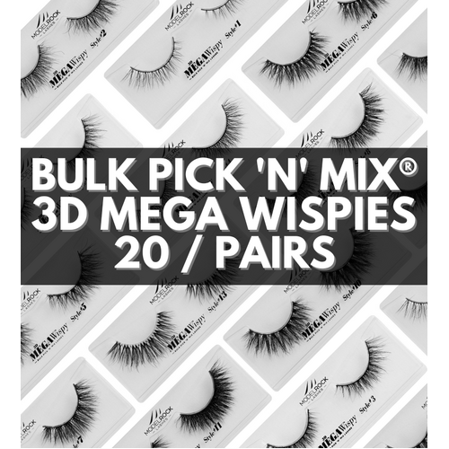 BULK Pick 'n' Mix® '3D MEGA WISPIES' Lashes (20 pairs) BULK Pick 'n' Mix® '3D MEGA WISPIES' Lashes (20 pairs)