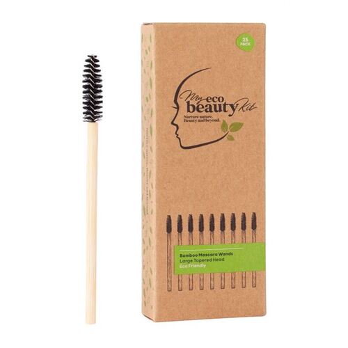 MY ECO BEAUTY KIT - Bamboo Disposable Mascara Wands - Large Tapered head 25pk