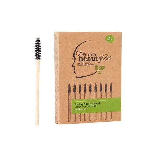 MY ECO BEAUTY KIT - Bamboo Disposable Mascara Wands - Large Tapered head 50pk