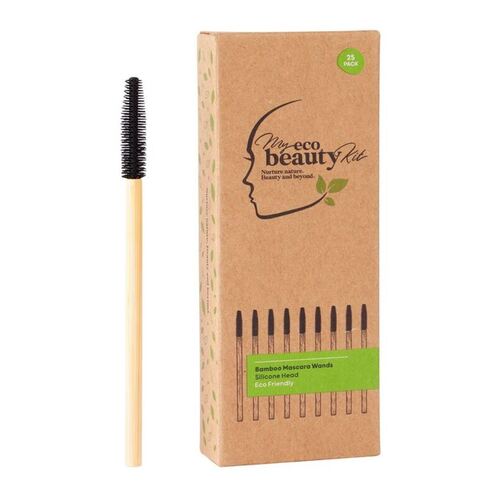 MY ECO BEAUTY KIT - Bamboo Disposable Mascara Wands - Silicone head 25pk