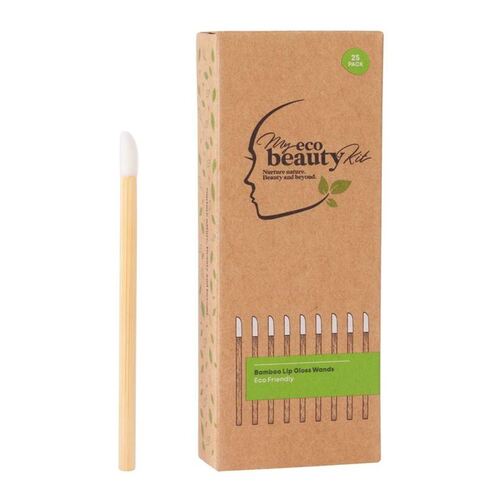MY ECO BEAUTY KIT - Bamboo Disposable Lip Gloss Wands 25pk