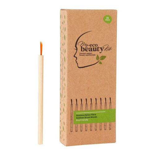 A - MY ECO BEAUTY KIT - Bamboo Disposable Nylon Fiber Eyeliner Wands 25pk