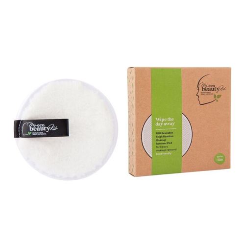 MY ECO BEAUTY KIT - 'PRO' RE-USABLE 'THICK BAMBOO'  MAKEUP REMOVER PAD - For 'Heavy Makeup Removal'  -  'WHITE 1pk'