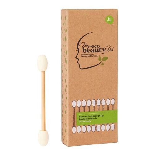 A - MY ECO BEAUTY KIT - Bamboo Disposable Dual ended SPONGE TIP Applicator 15 pk