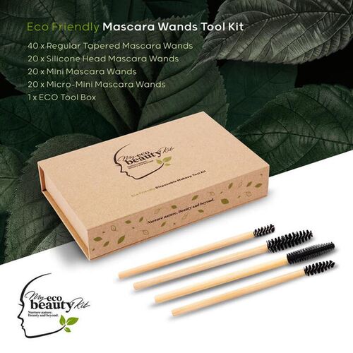 MY ECO BEAUTY KIT - Bamboo Disposables 'Mixed MASCARA WANDS' Applicator Pack - ECO TOOL KIT