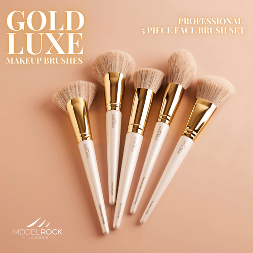 GOLD LUXE - Professional Face Brush Set - 5 piece GOLD LUXE - Professional Face Brush Set - 5 piece