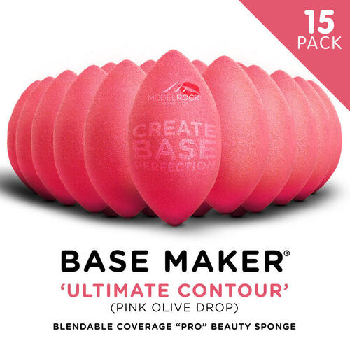 Base Maker® Beauty Sponge - 'ULTIMATE CONTOUR' (Pink Olive Drop) - 15 BULK PACK 