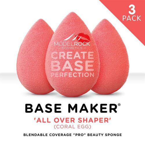 PRO 3PK - Base Maker®Beauty Sponge -'ALL OVER SHAPER' (Coral Egg)
