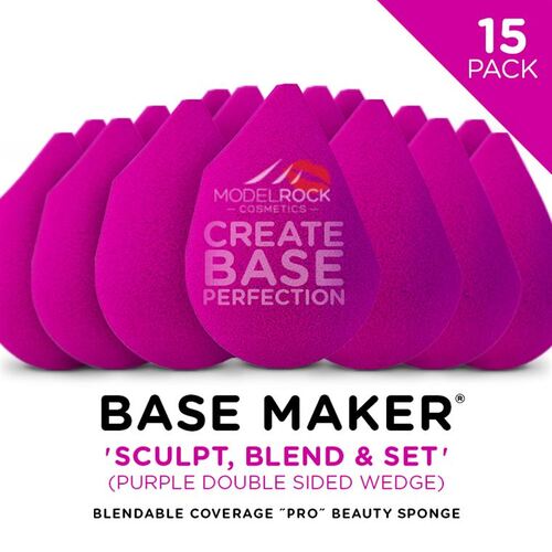 Base Maker® Beauty Sponge - 'SCULPT - BLEND - SET' (Purple Double Sided Wedge) - 15 BULK PACK