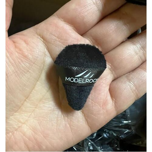 Velour Makeup Puff - 'Ultra Mini' Triangle 30mm - Black 1pk
