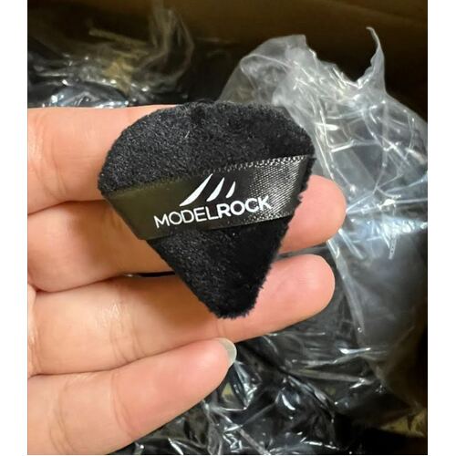 Velour Makeup Puff - 'Mini' Triangle 40mm - Black 1pk